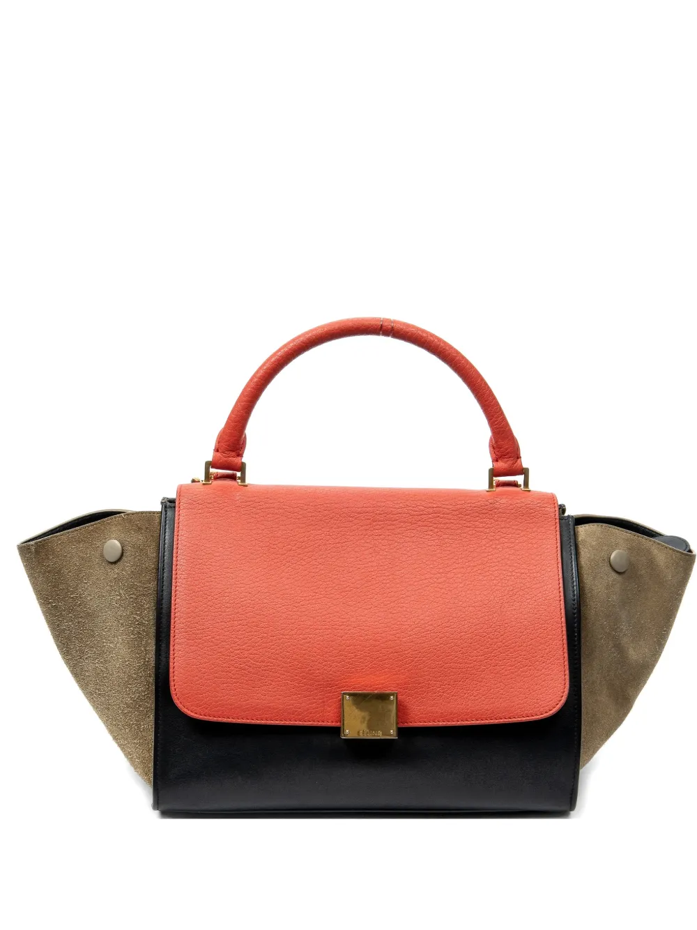 Celine Pre-Owned small Trapeze tricolor tote bag - Red