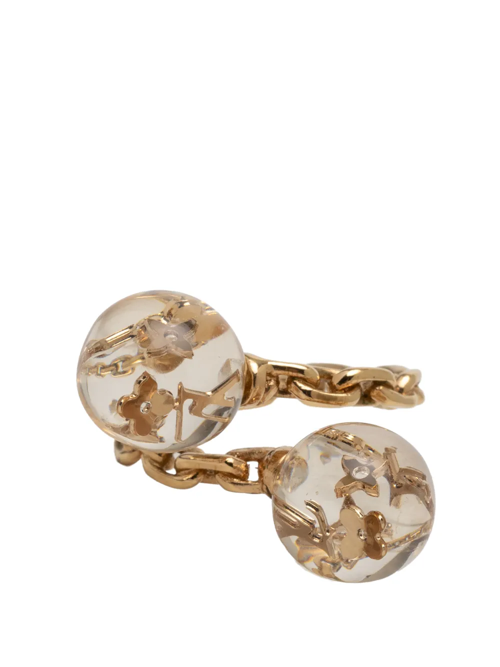 Louis Vuitton Pre-Owned 2000-2025 Gold Plated Bubble Resin Monogram Inclusion Ring costume ring - Oro