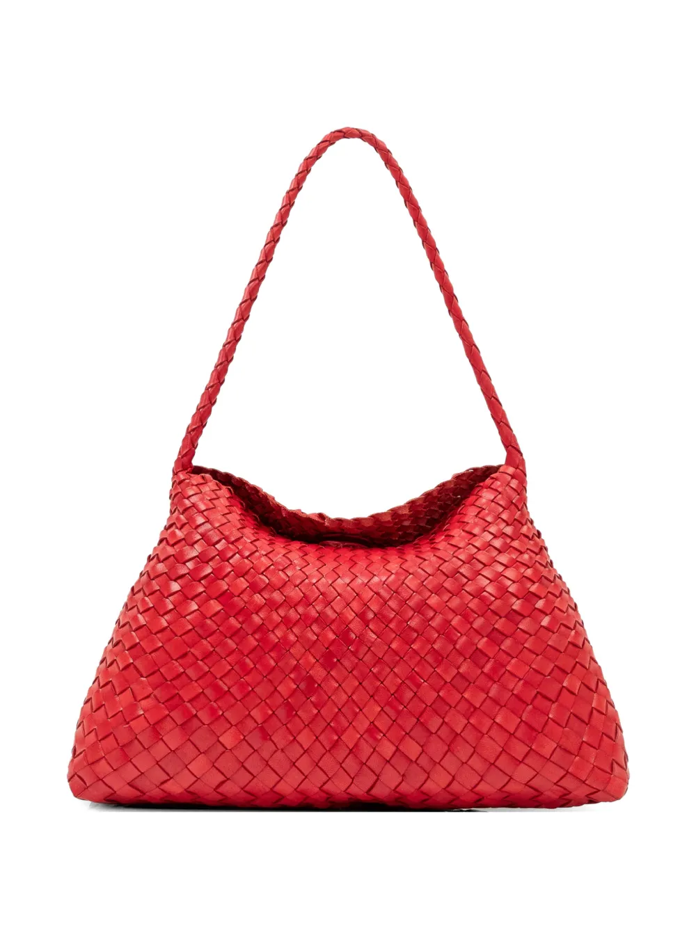 DRAGON DIFFUSION Borsa a spalla Santa Maria in pelle intrecciata - Rosso