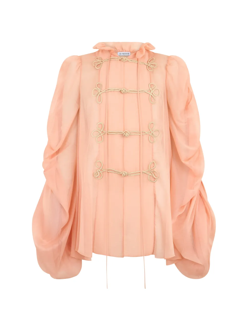 Les Filles d'Eva frogging-detail ruffled-collar blouse - Orange