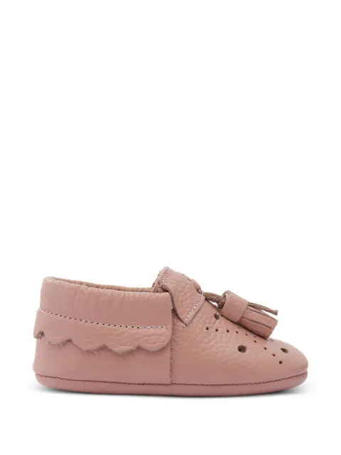 andBlue tassel-detail perforated booties
