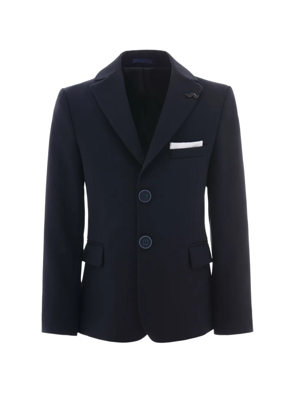 Moustache Kids' Twill Peak-lapel Blazer In Blue