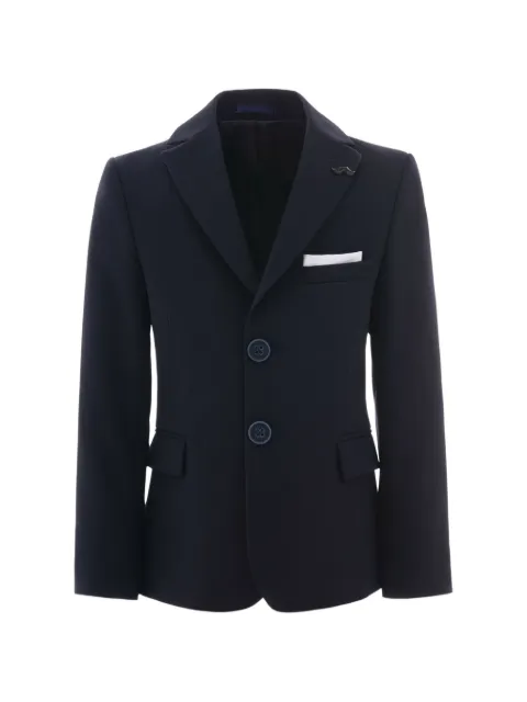 Moustache twill peak-lapel blazer