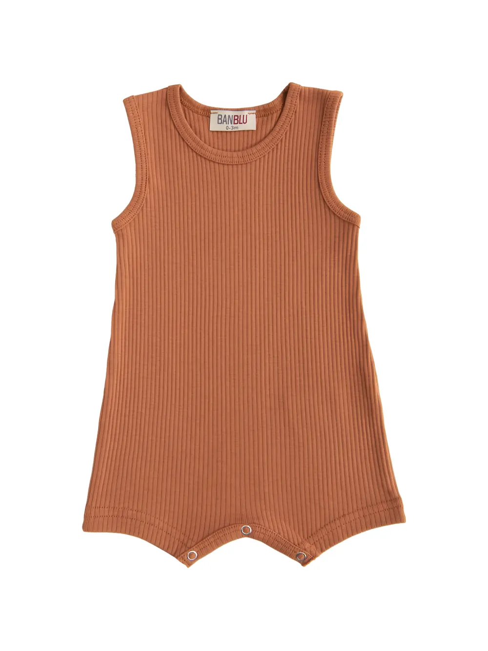 BANBLU ribbed sleeveless cotton romper - Orange