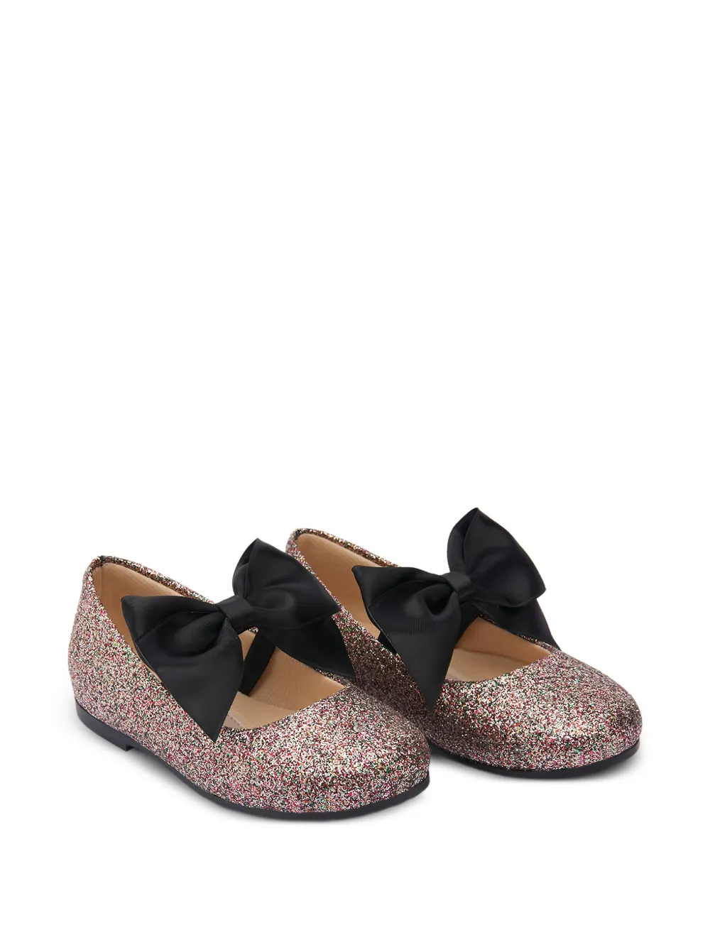 BANBLU glitter bow ballet flats - Black