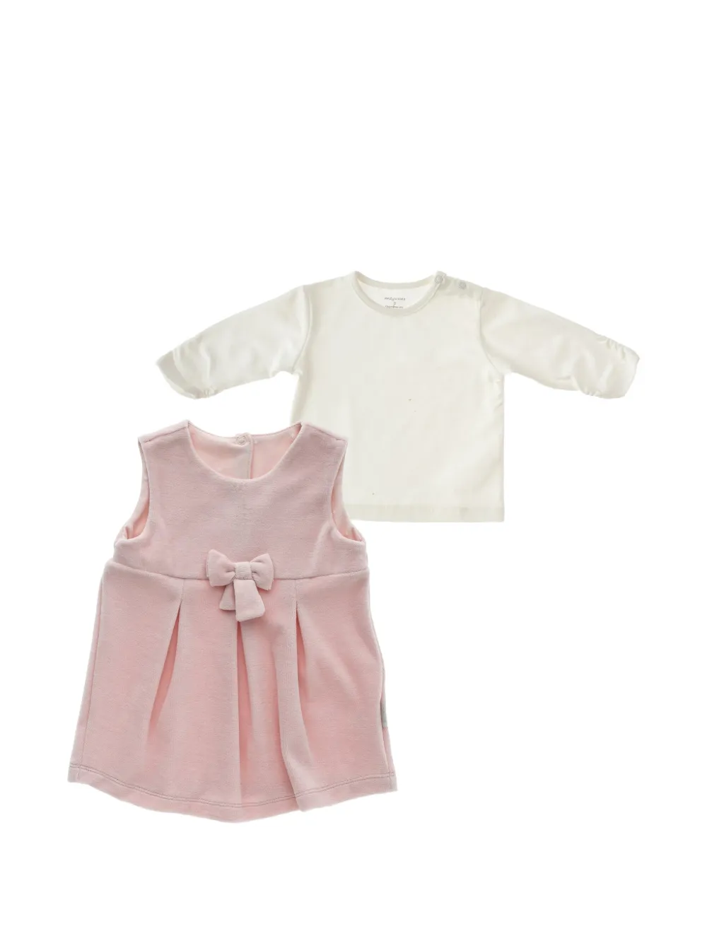 Andywawa bow-detail pleated cotton dress set - Pink