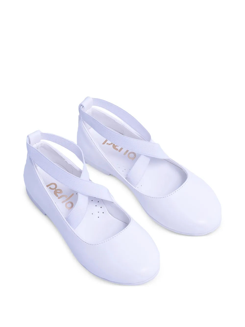La Perla Kids cross-strap ballerina shoes - White