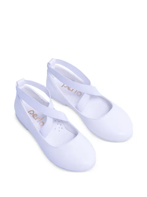 La Perla Kids cross-strap ballerina shoes