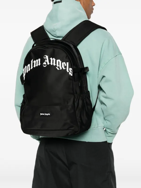 Palm Angels logo-print Backpack | Black | FARFETCH