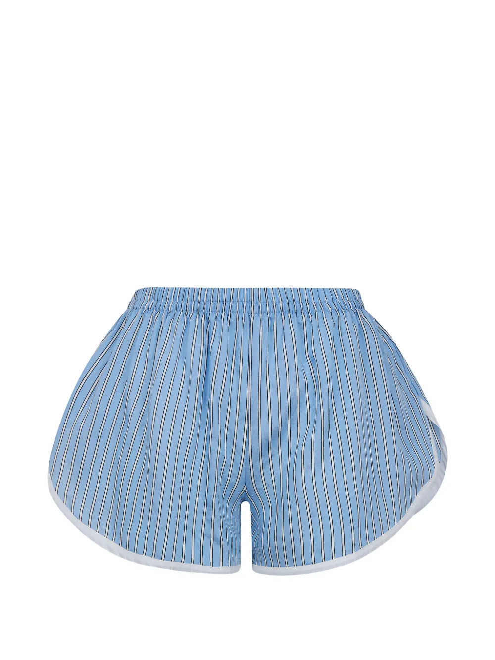 The Frankie Shop Deya striped piped-trim mini shorts - Blu