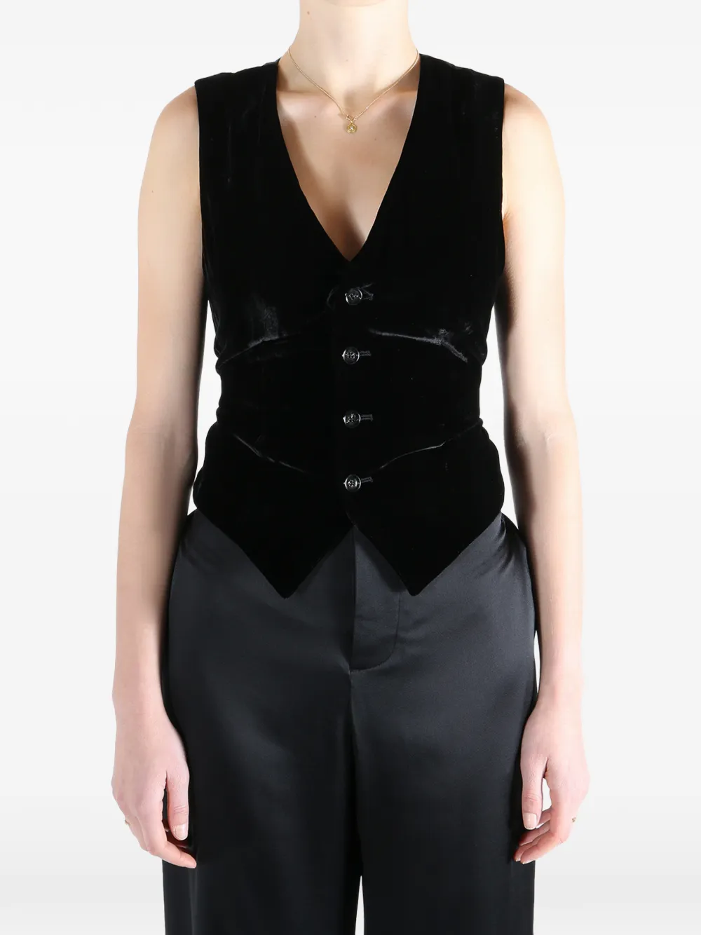  Ann Demeulemeester Chaleco Stanse - Negro 