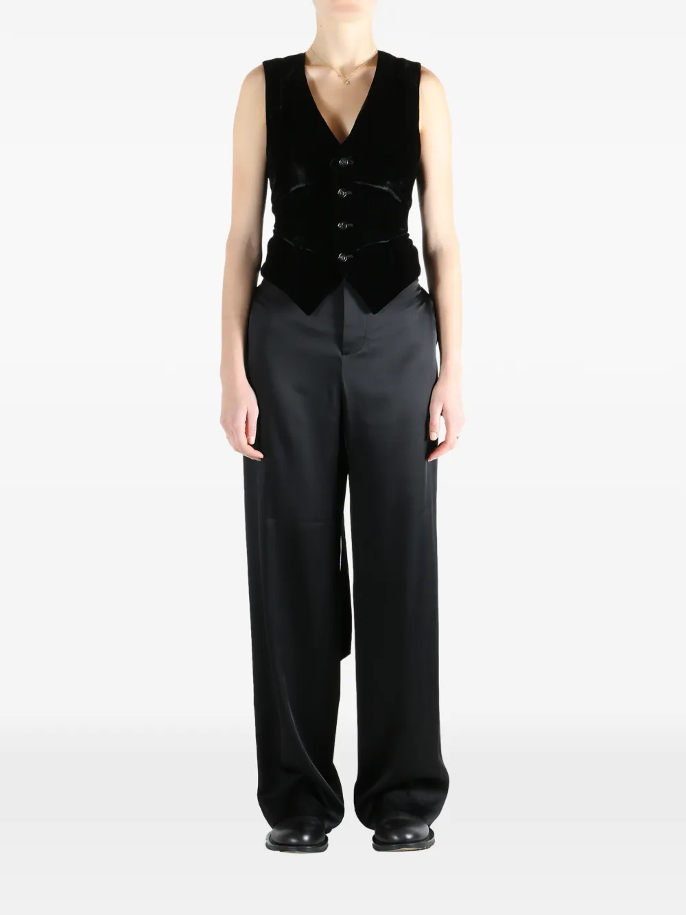  Ann Demeulemeester Chaleco Stanse - Negro 