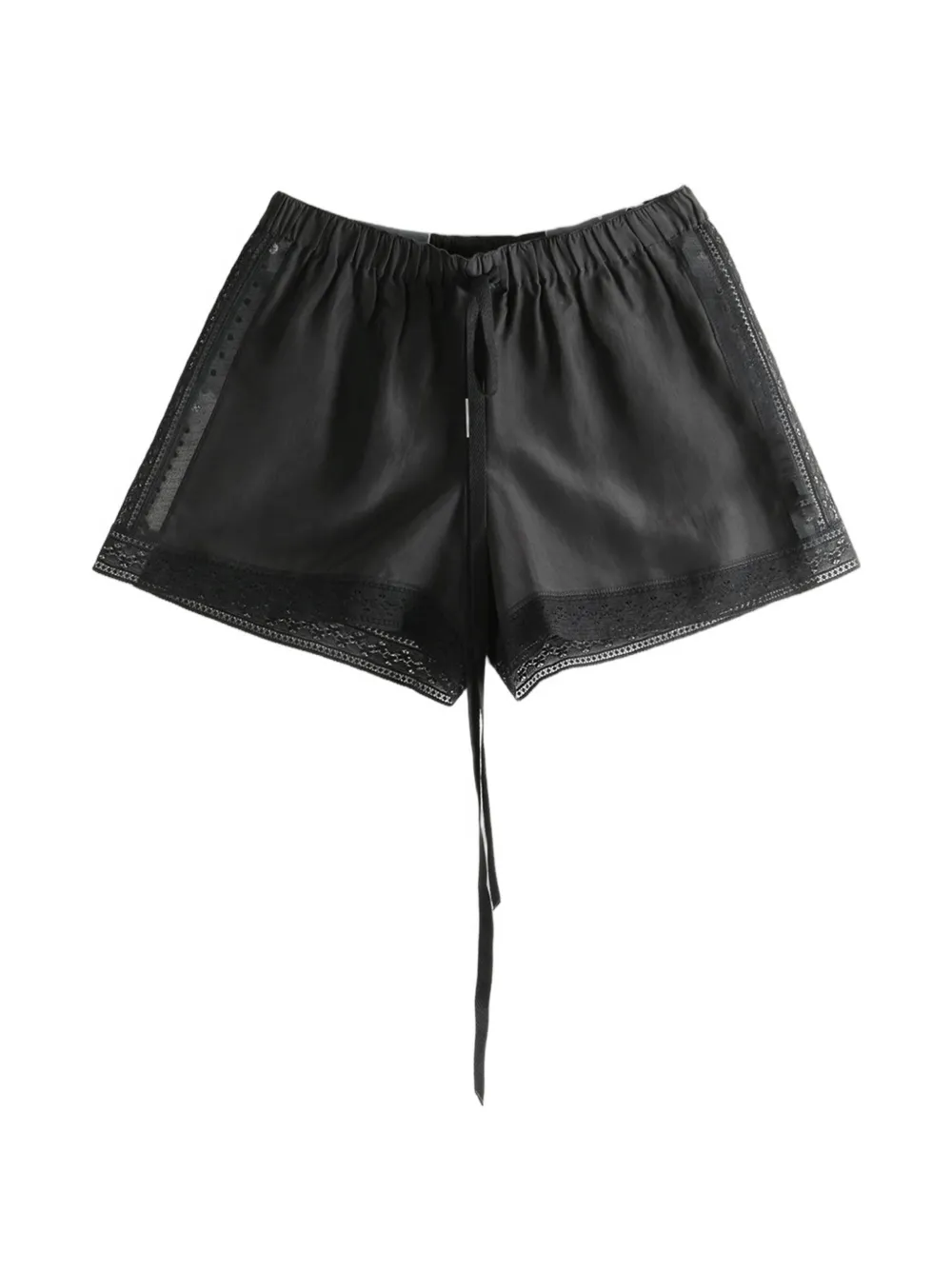 Ann Demeulemeester Ante Boxer lace-trim drawstring shorts - Nero