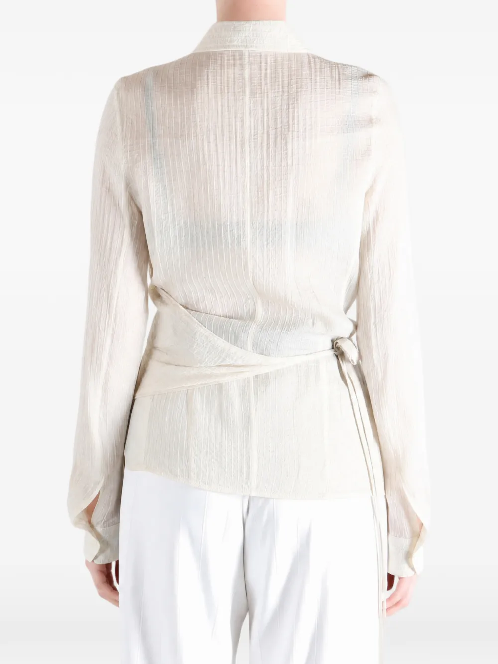 Ann Demeulemeester Alba wrap-design long-sleeve shirt Wit