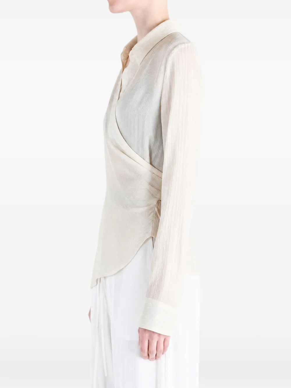 Ann Demeulemeester Alba wrap-design long-sleeve shirt Wit