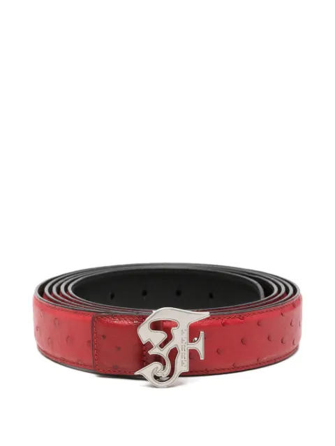 Gianfranco Ferré Pre-Owned 2000s ostrich-leather buckle belt