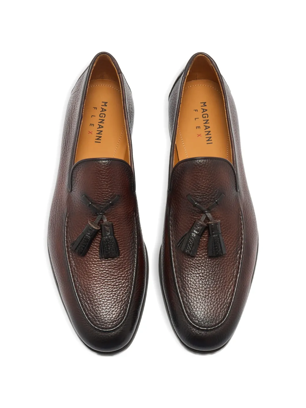 Magnanni tassel-detail grained leather loafers Bruin