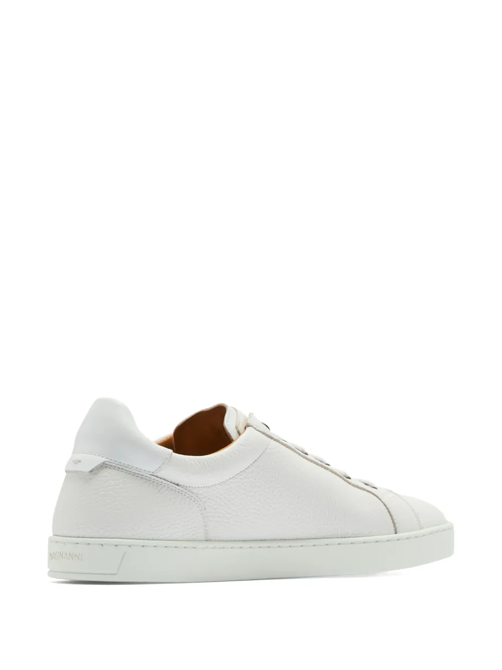 Magnanni pebbled-leather elastic-lace sneakers Wit