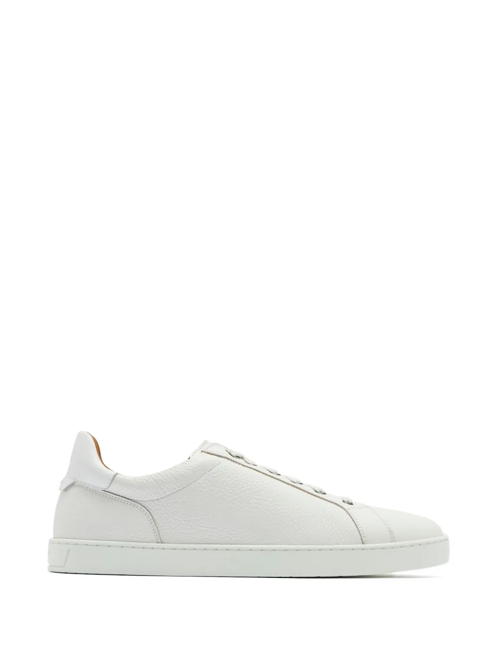 Magnanni pebbled-leather elastic-lace sneakers Wit