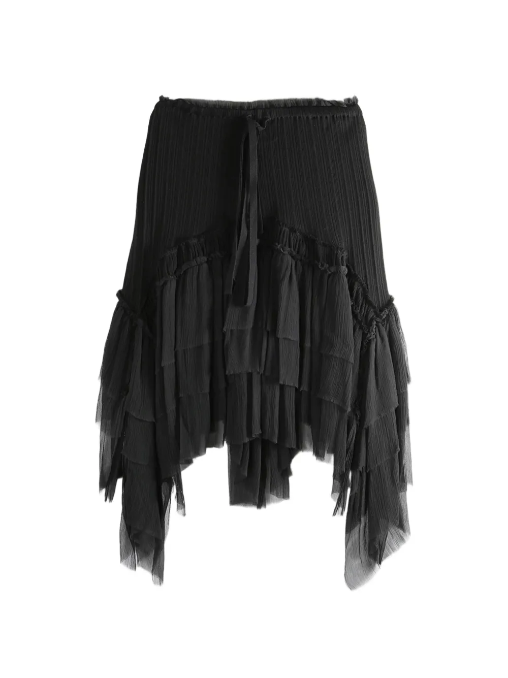 Ann Demeulemeester Bete ruffled asymmetric skirt - Nero