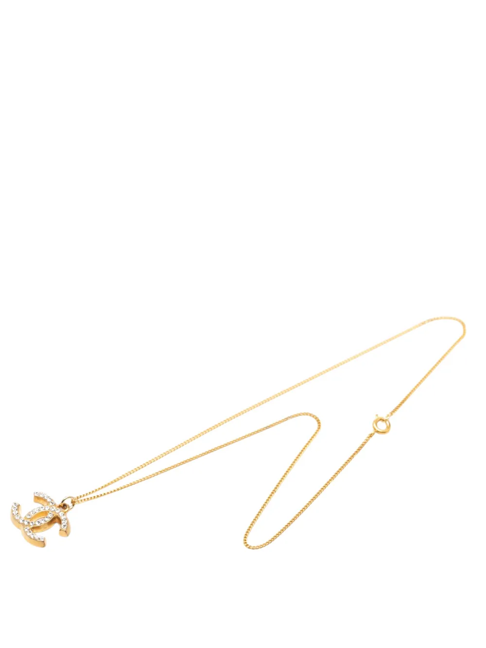 CHANEL Pre-Owned 2001 CC Gold Plated Strass Pendant Necklace costume necklace - Oro