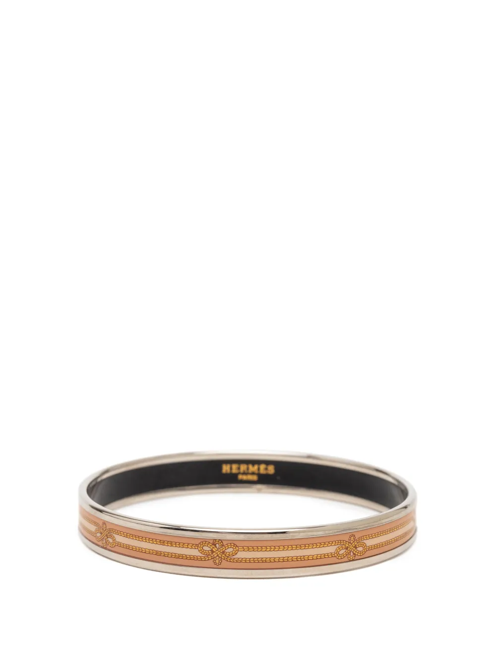 Hermès Pre-Owned 1990-2010 Narrow Enamel Intertwined Rope Bangle 62 costume bracelet - Rosa