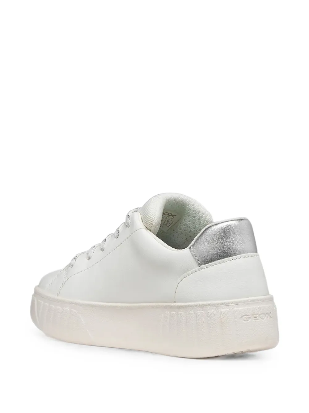 Geox Kids Mikiroshi glitter-detail metallic-panel sneakers Wit