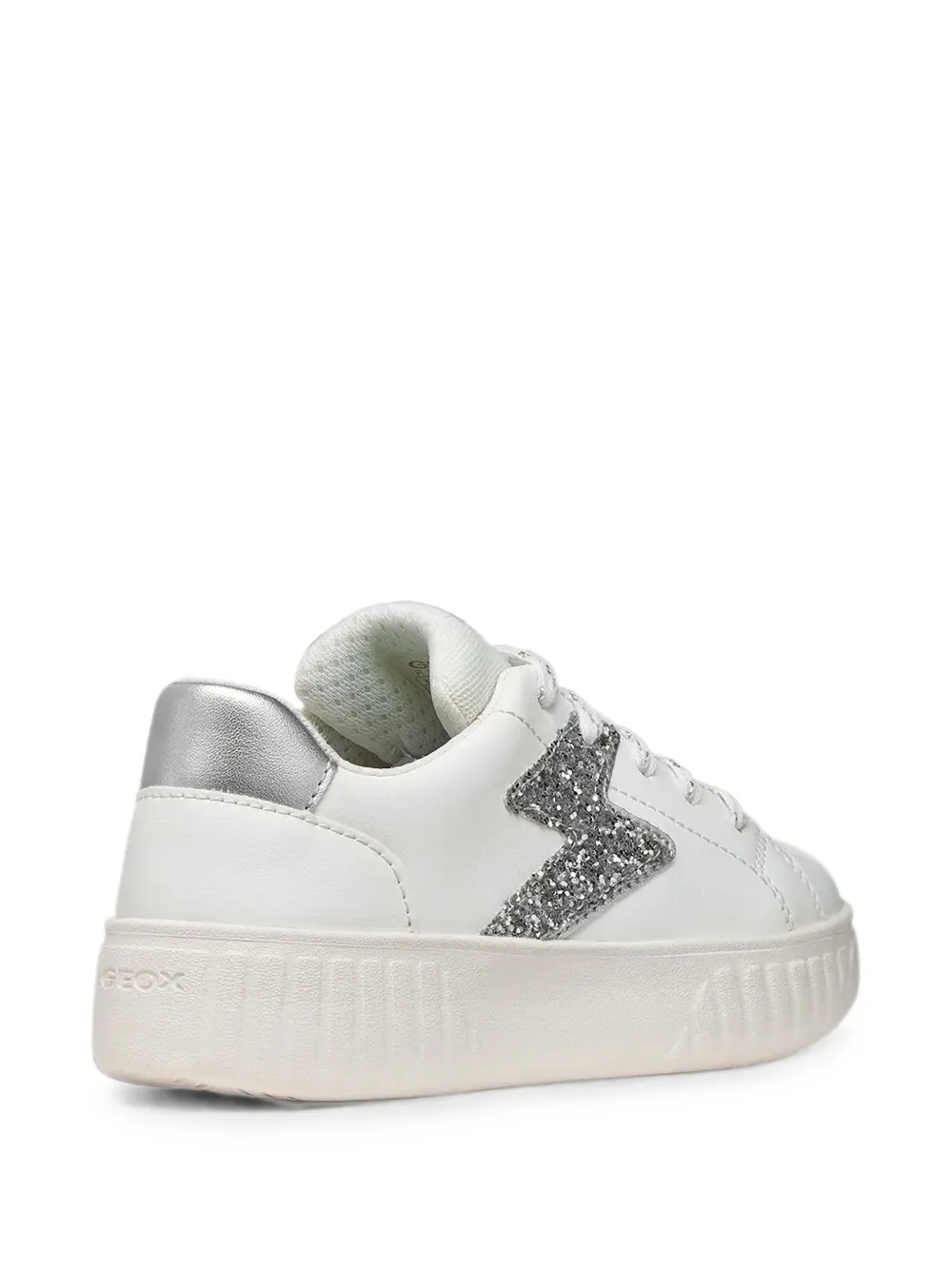 Geox Kids Mikiroshi glitter-detail metallic-panel sneakers Wit