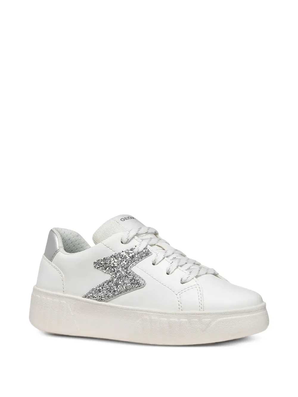 Geox Kids Mikiroshi glitter-detail metallic-panel sneakers Wit