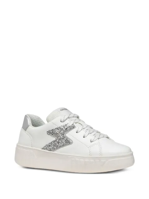 Geox Kids Mikiroshi glitter-detail metallic-panel sneakers