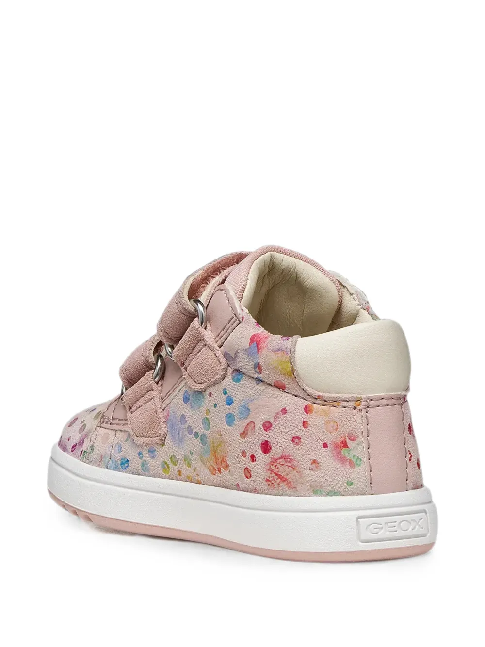 Geox Kids Bigia floral-print touch-strap sneakers Roze