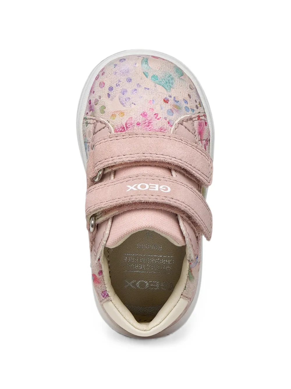 Geox Kids Bigia floral-print touch-strap sneakers Roze