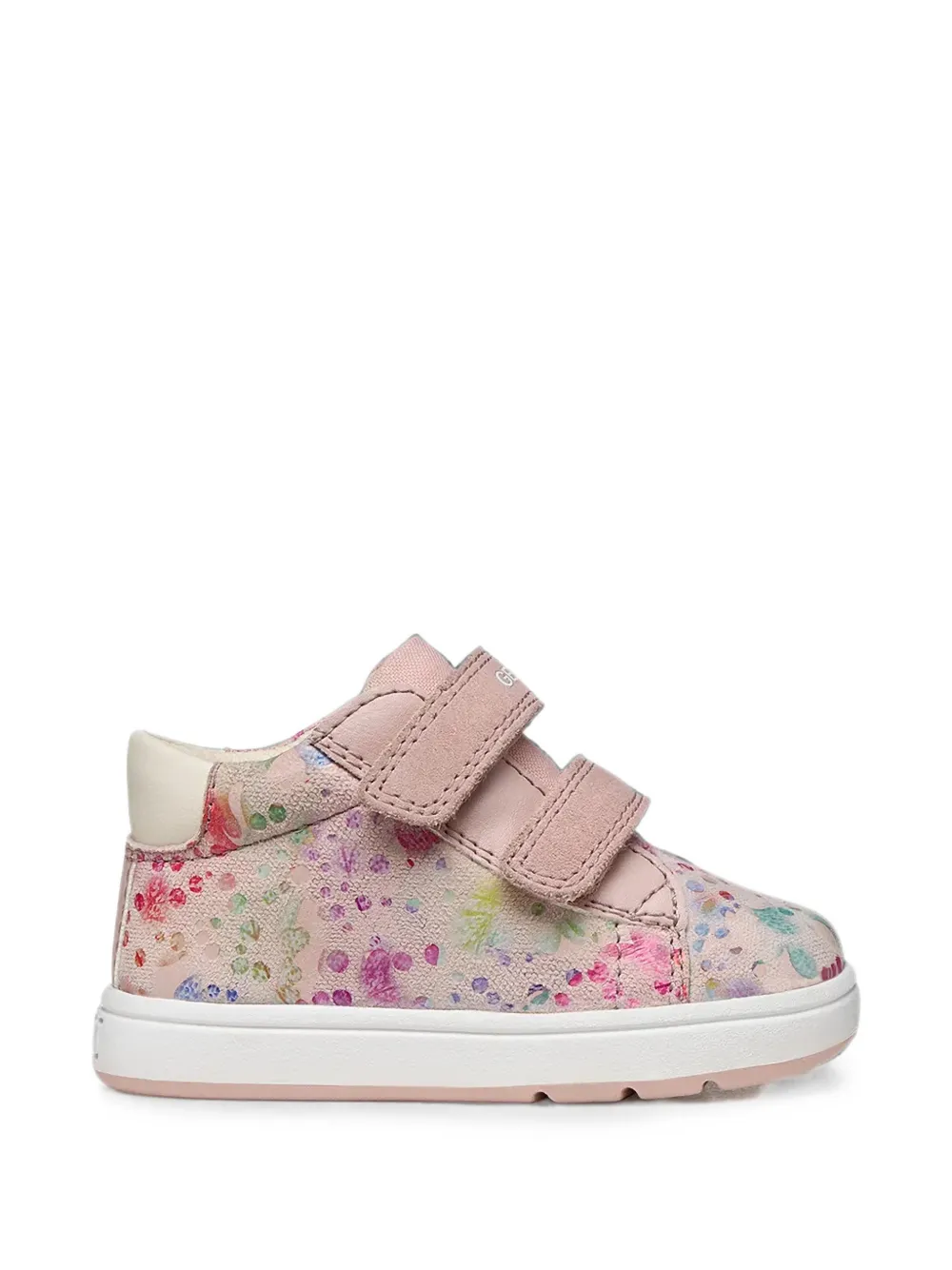 Geox Kids Bigia floral-print touch-strap sneakers Roze