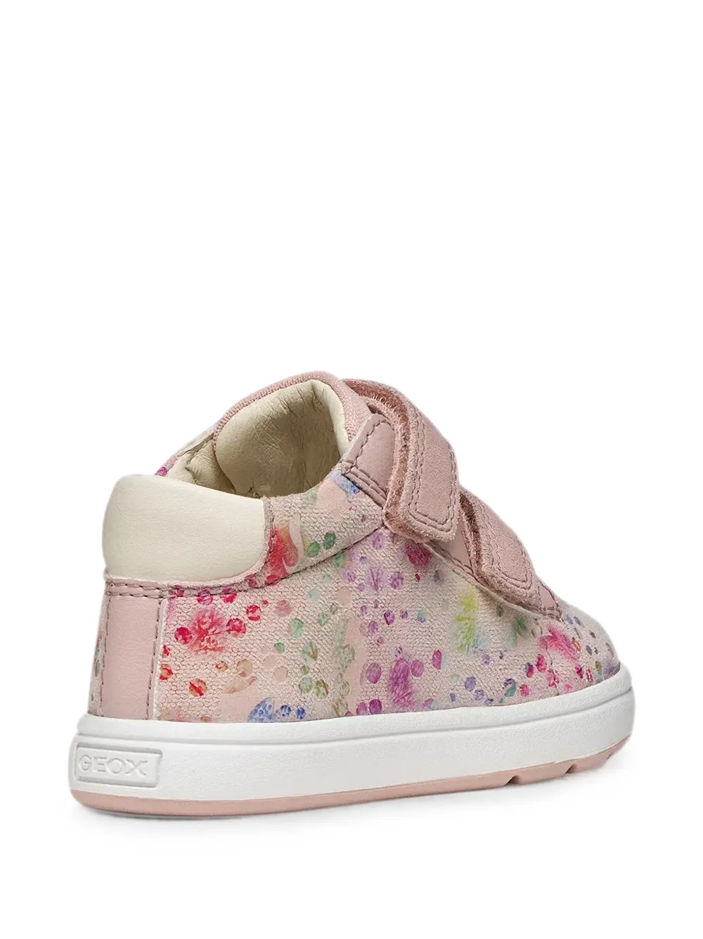 Geox Kids Bigia floral-print touch-strap sneakers Roze