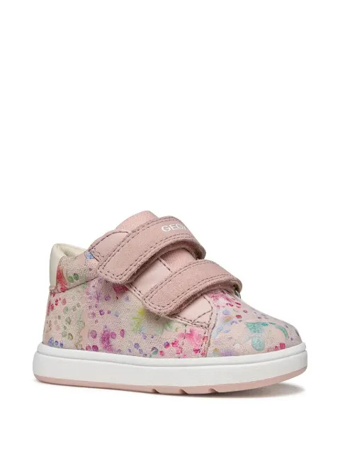 Geox Kids Bigia floral-print touch-strap sneakers
