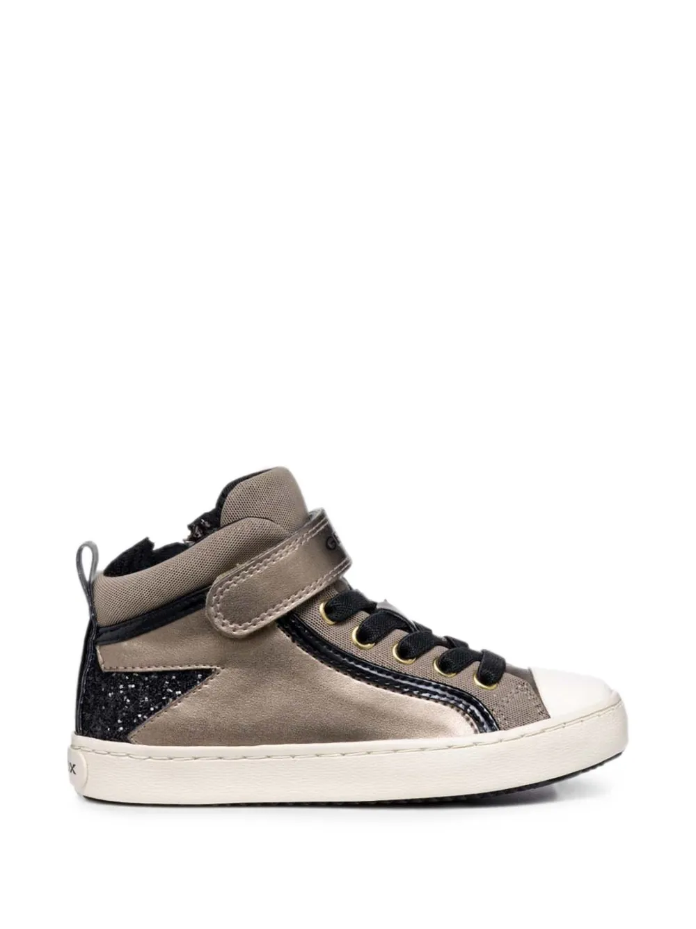 Geox Kids Kalispera glitter-panel touch-strap sneakers Bruin