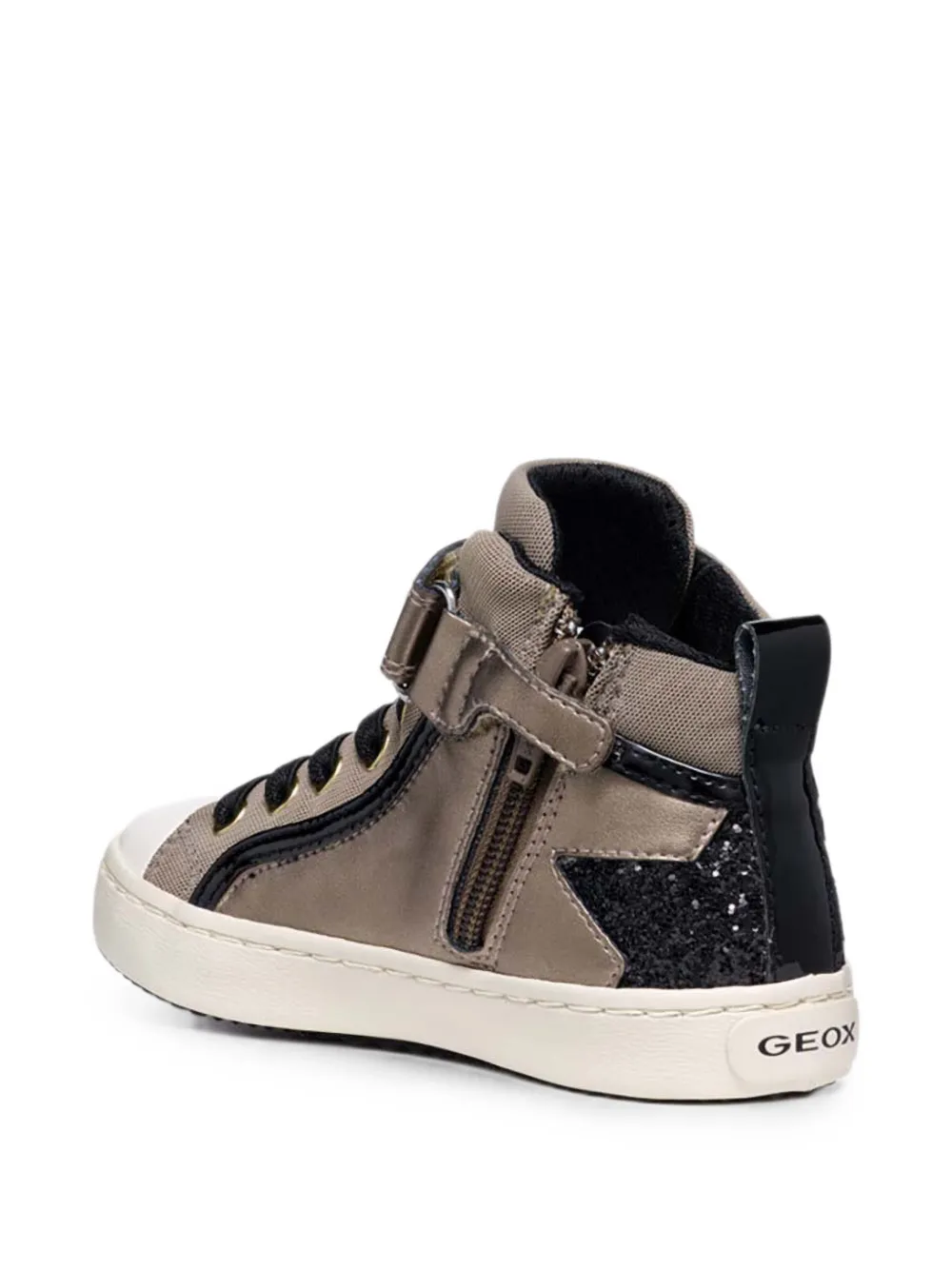 Geox Kids Kalispera glitter-panel touch-strap sneakers Bruin
