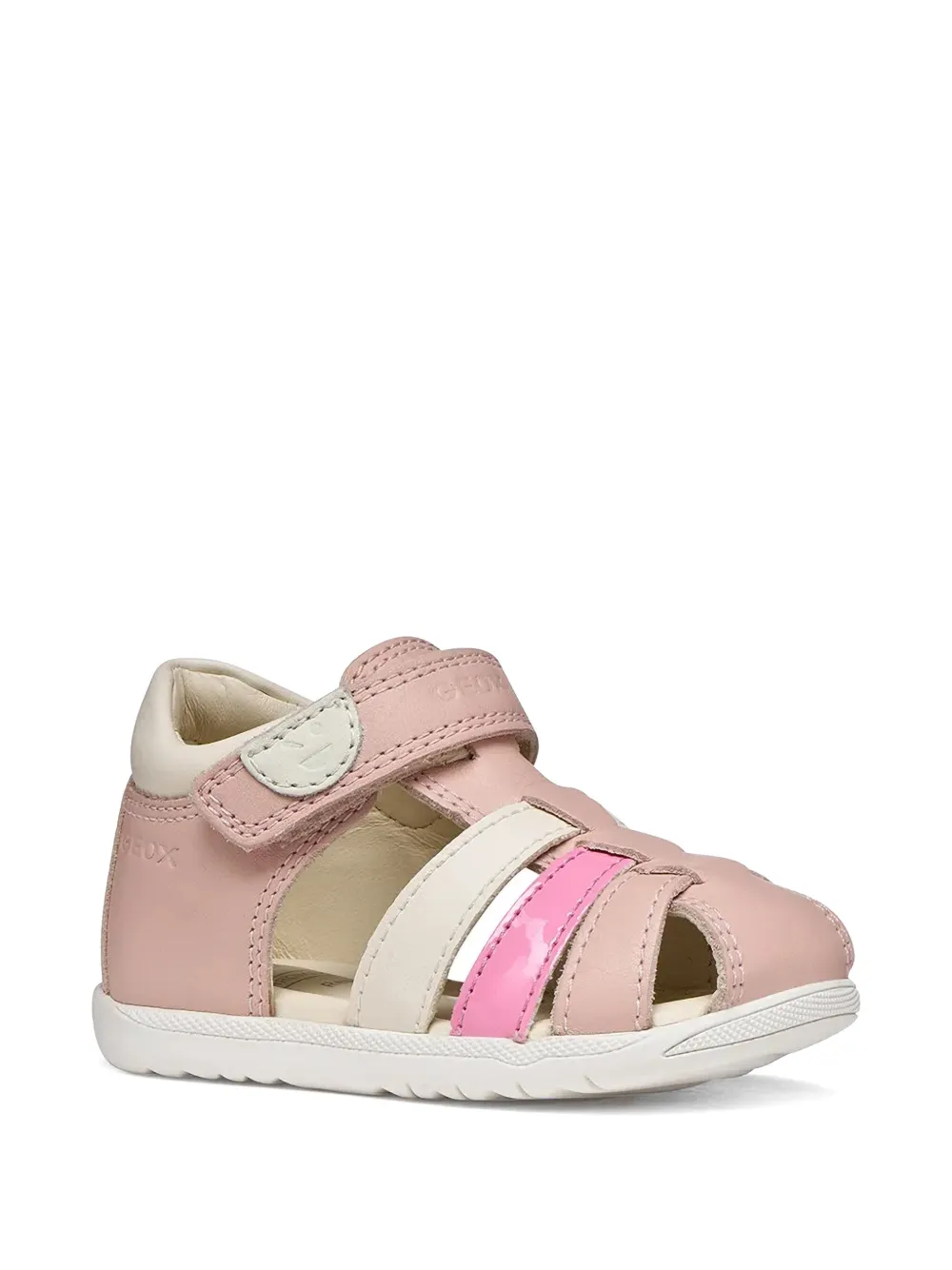 Geox Kids Macchia touch-strap leather sandals Roze