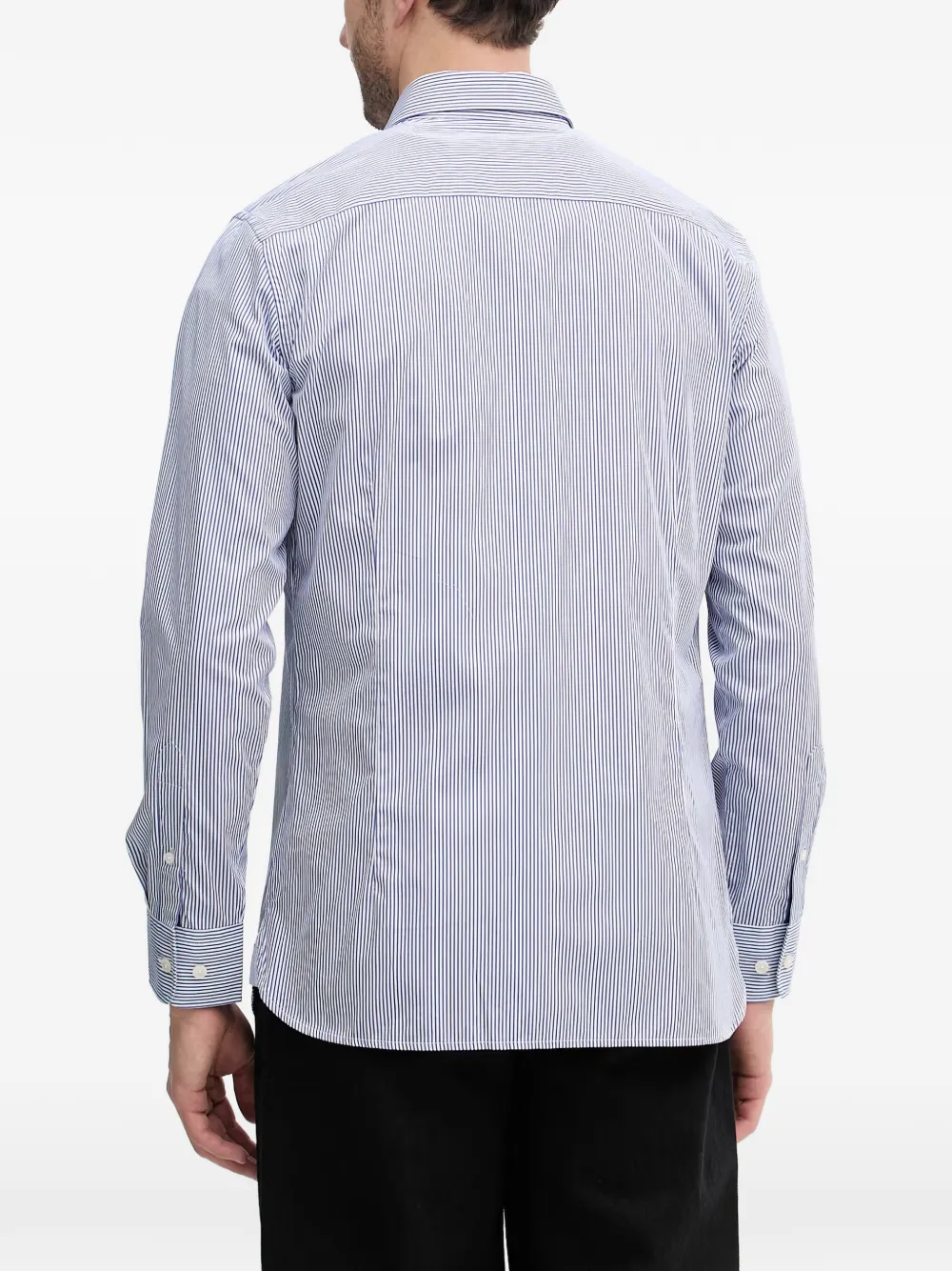Hackett London Overhemd met geborduurd logo Blauw