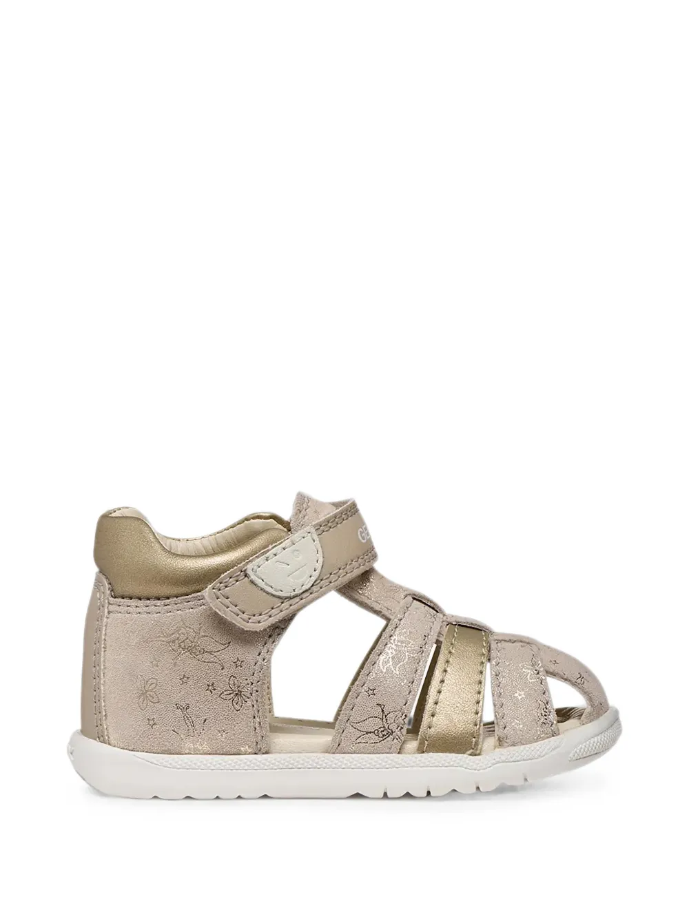 Geox Kids Macchia butterfly-print touch-strap sandals Beige