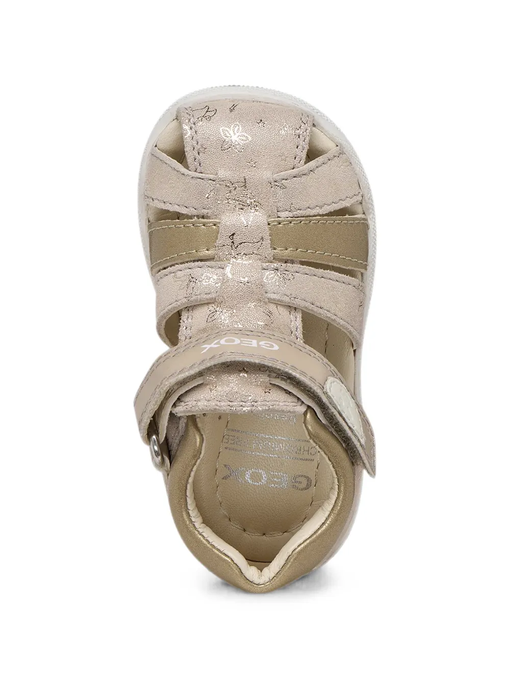 Geox Kids Macchia butterfly-print touch-strap sandals Beige