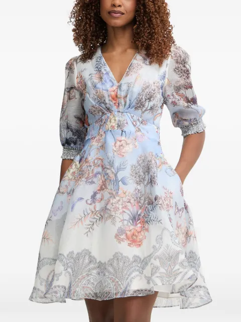 Hale Bob Kaeli floral-print paisley-border mini dress