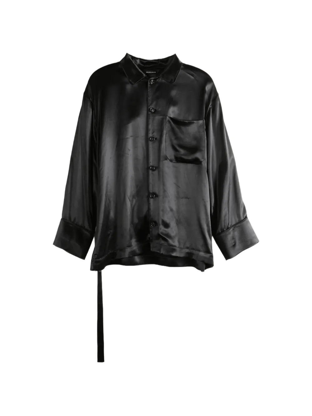 Ann Demeulemeester Coby belted satin-finish shirt - Nero