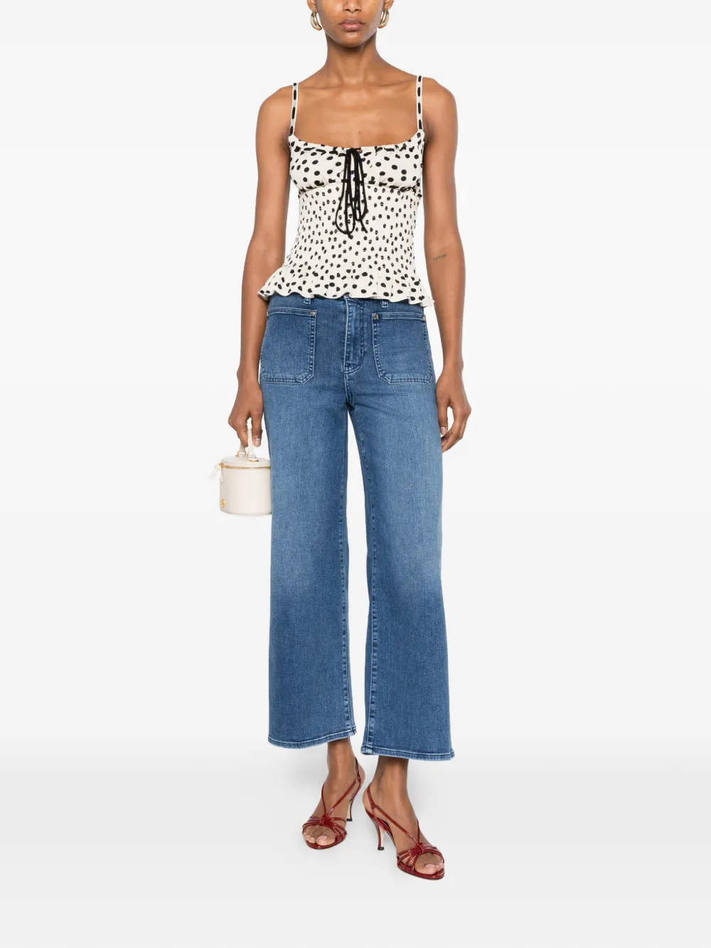 FRAME Le Slim Palazzo jeans met opgestikte zak Blauw