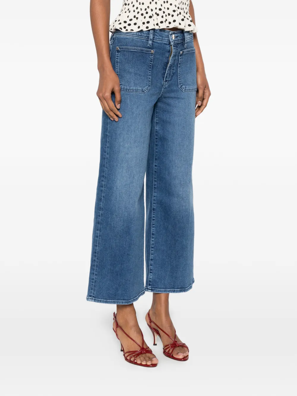FRAME Le Slim Palazzo jeans met opgestikte zak Blauw