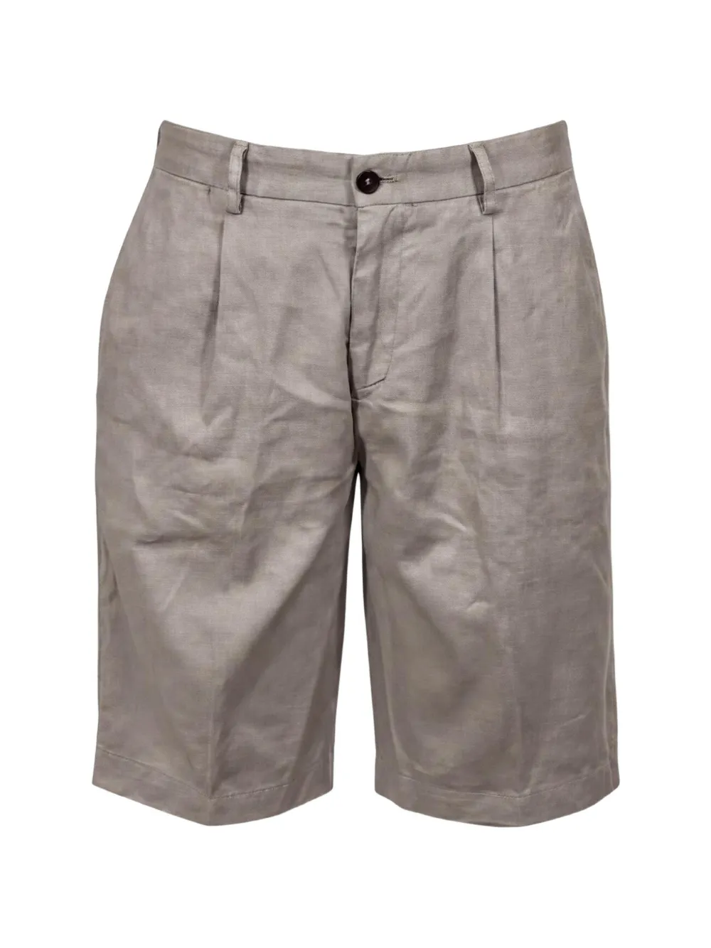 DEVORE pleated-detail belt-loop chino shorts - Grigio