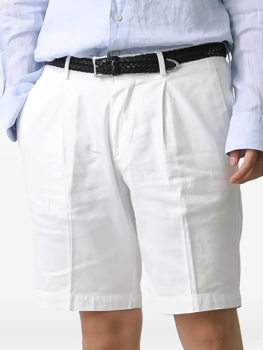  Devore Pantalones Cortos Con Pinzas - Blanco 
