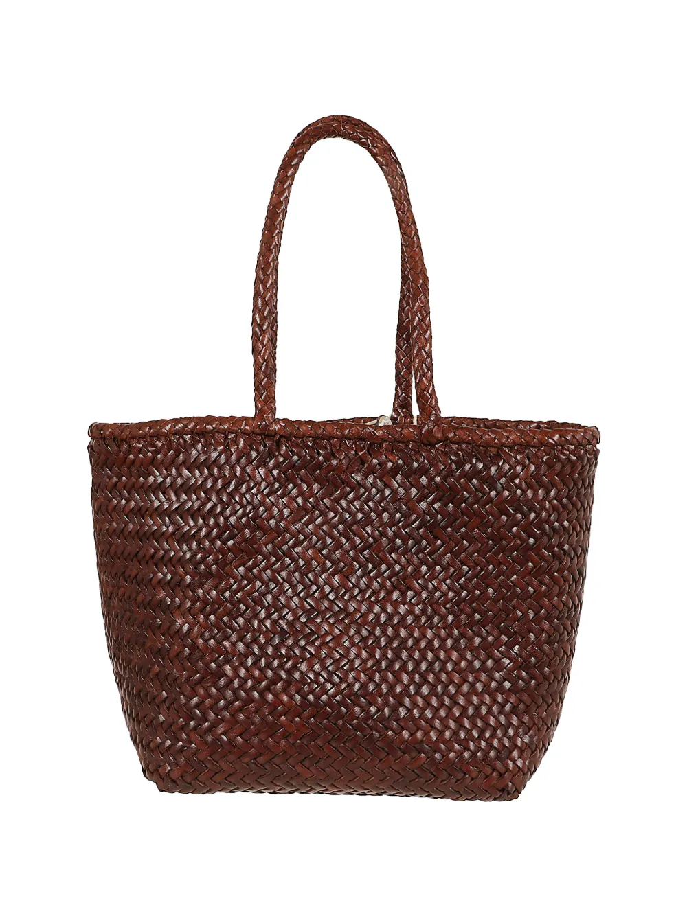 DRAGON DIFFUSION small Grace Basket leather tote bag - Marrone