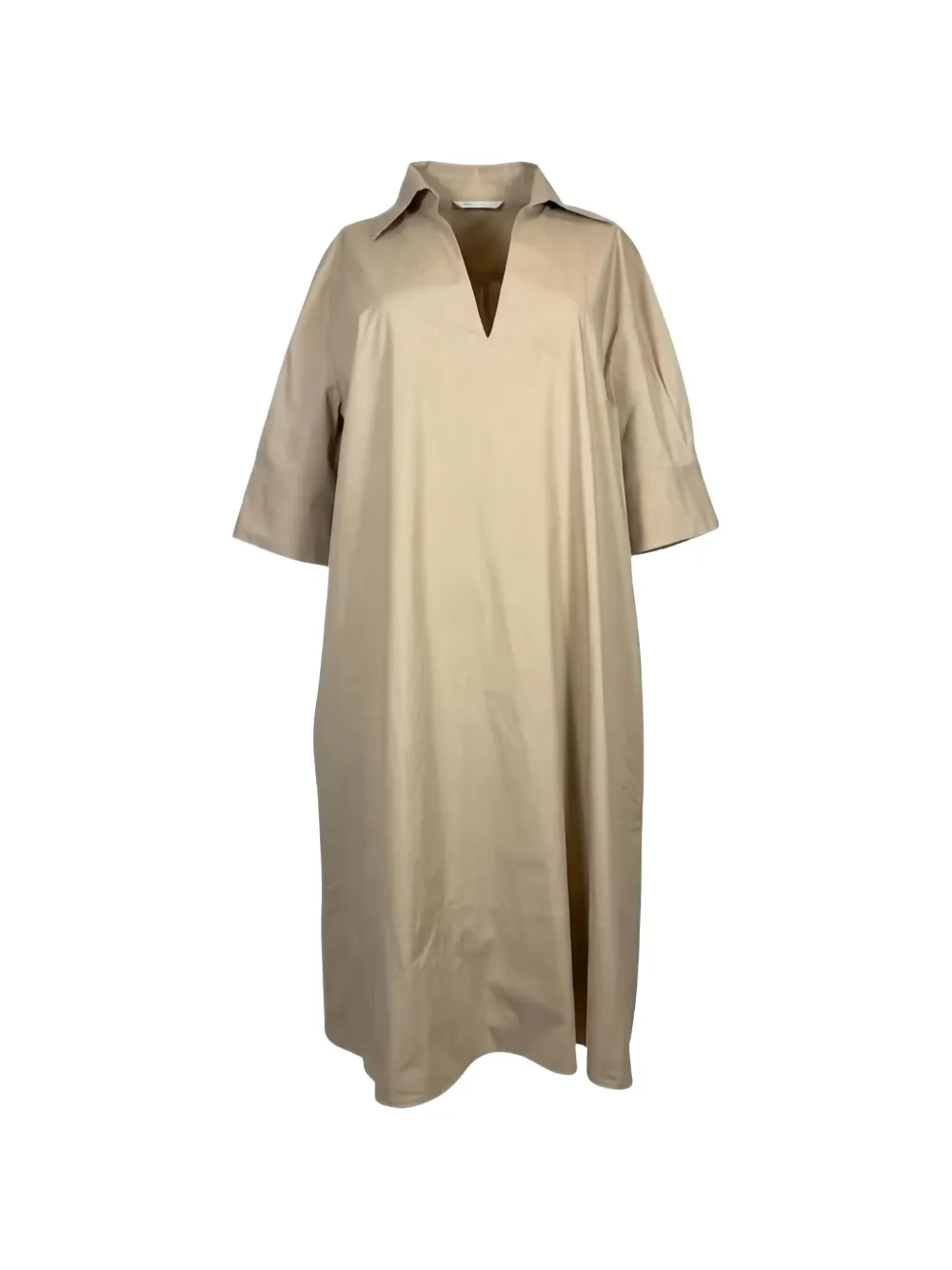 Antonelli button-cuff V-neck dress - Neutrals