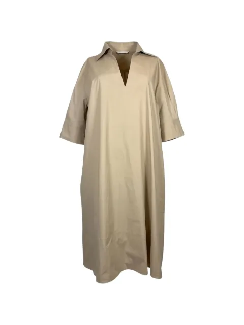 Antonelli button-cuff V-neck dress
